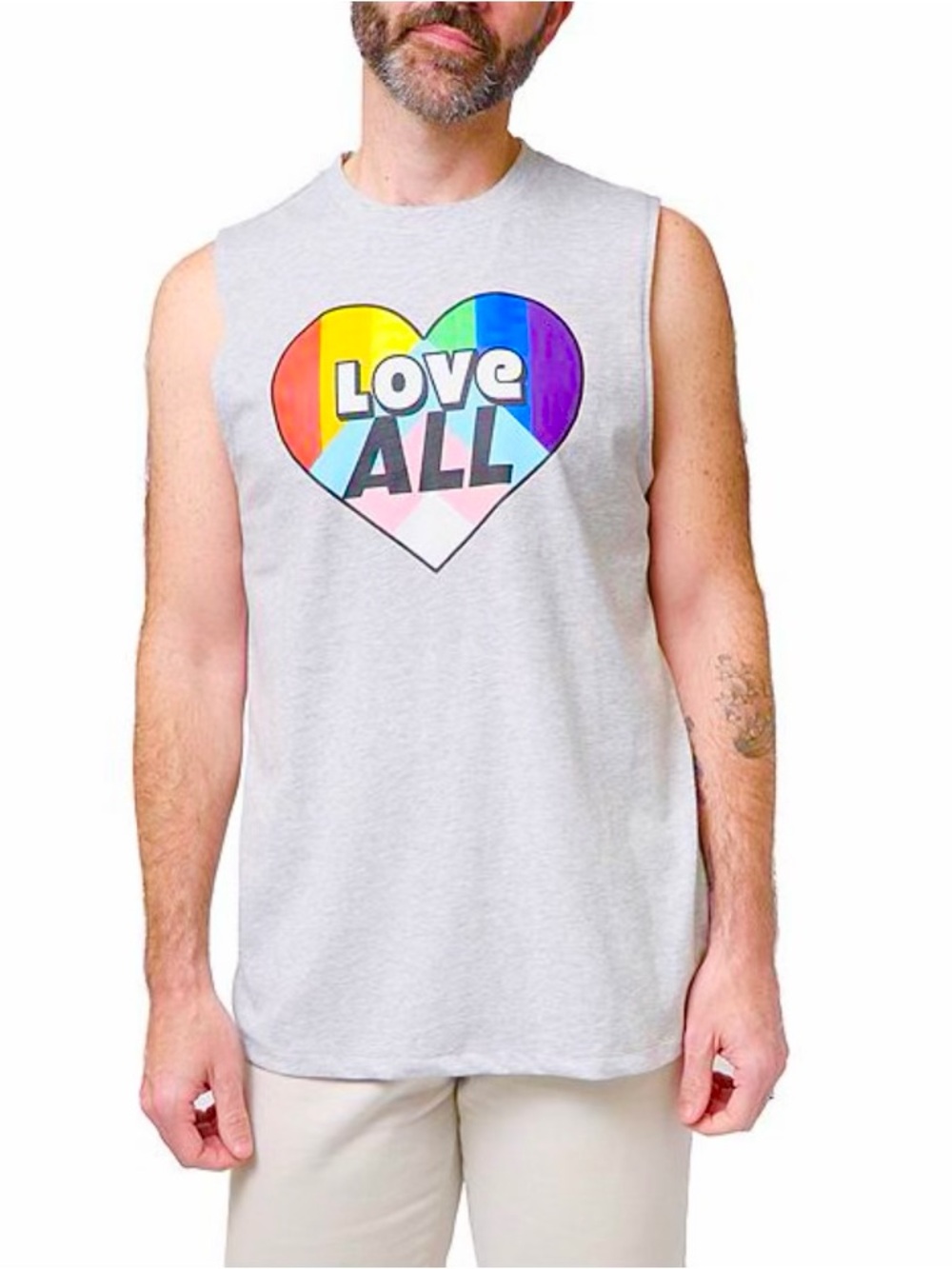 Love All Rainbow Heart Sleeveless Tee